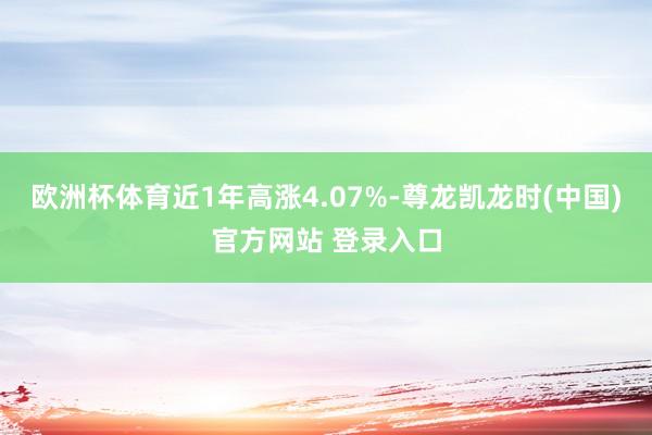 欧洲杯体育近1年高涨4.07%-尊龙凯龙时(中国)官方网站 登录入口
